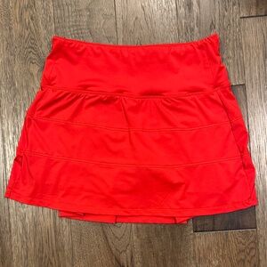 Vibrant red athletic skirt